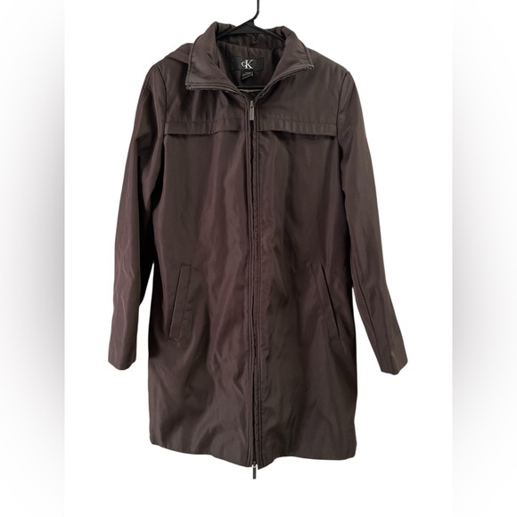 Calvin Klein brown removable hood snow jacket - Picture 1 of 5